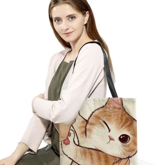 New Puppy & Floral Tote Bag - Picture 6 of 6